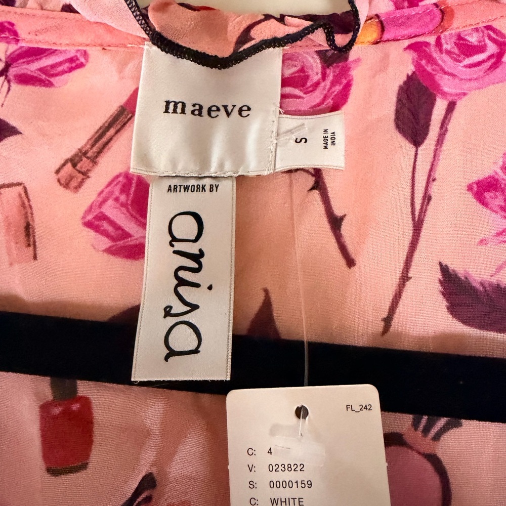 Anisa Makhoul × Maeve V-Neck Puff-
Sleeve Printed Blouse - Picture 9 of 9